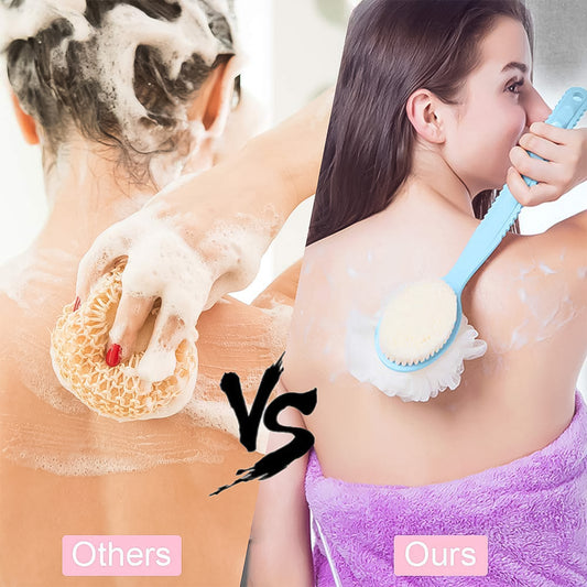 4832 2in1 Bath Brush With Long Handle