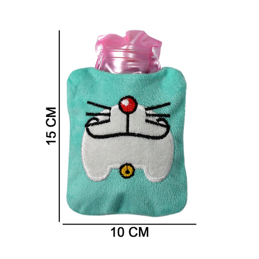 6529 Doremon Cartoon Small Hot Water Bag With Cover For Pain Relief Neck Shoulder Pain And Hand Feet Warmer Menstrual Cramps.