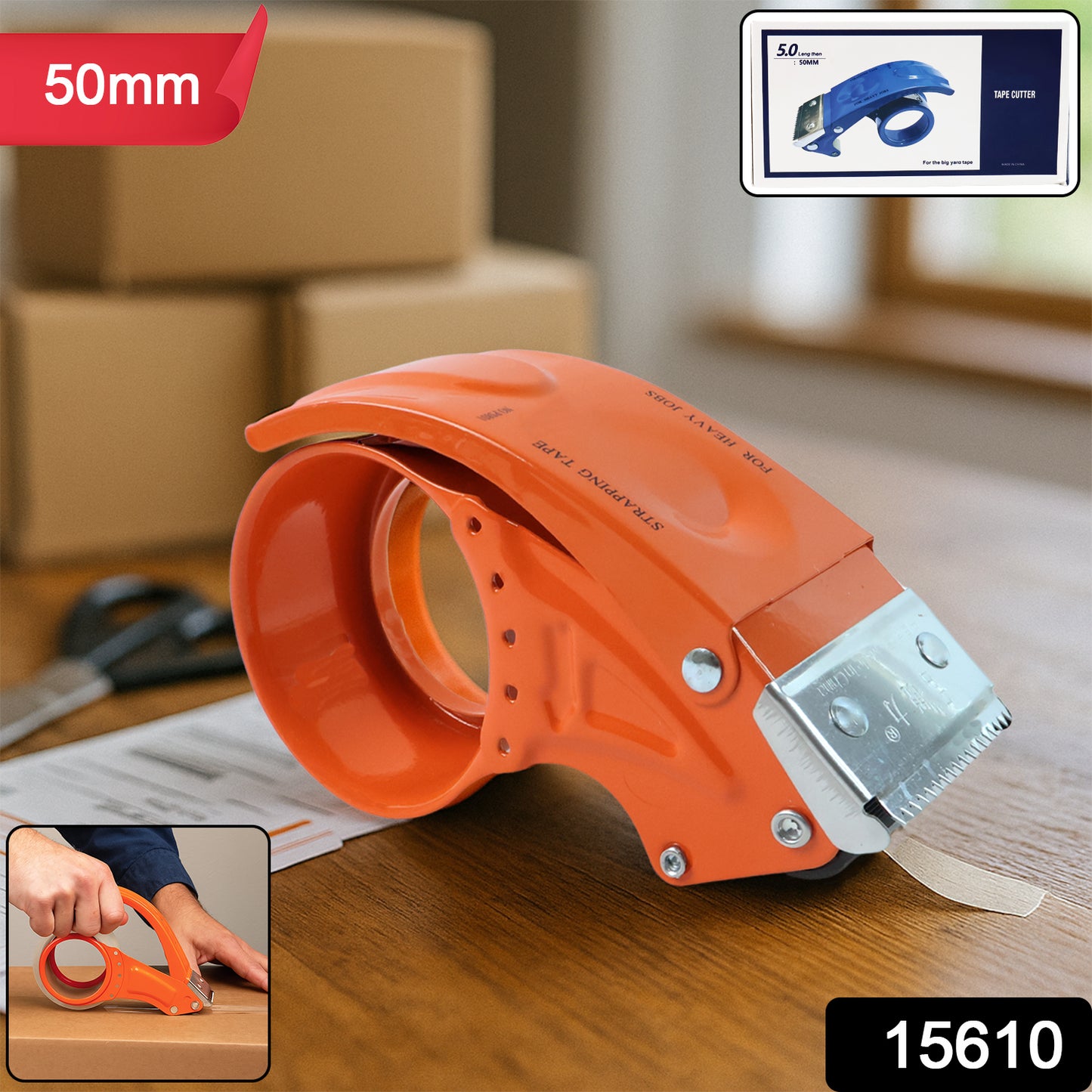 Heavy-duty Packing Tape Dispenser - (50 Mm 1 Pc)
