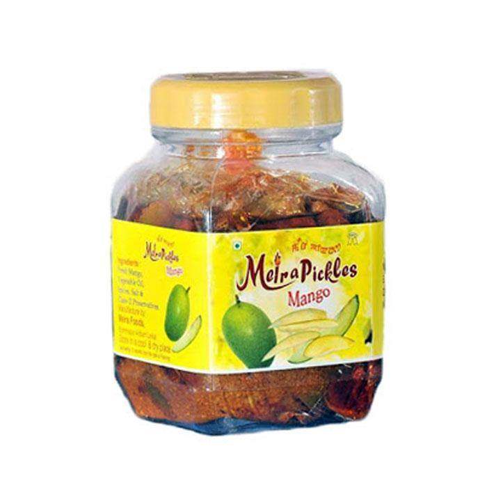 Mango pickle (aam achar) in jar – spicy tangy raw mango pickle with Indian spices
