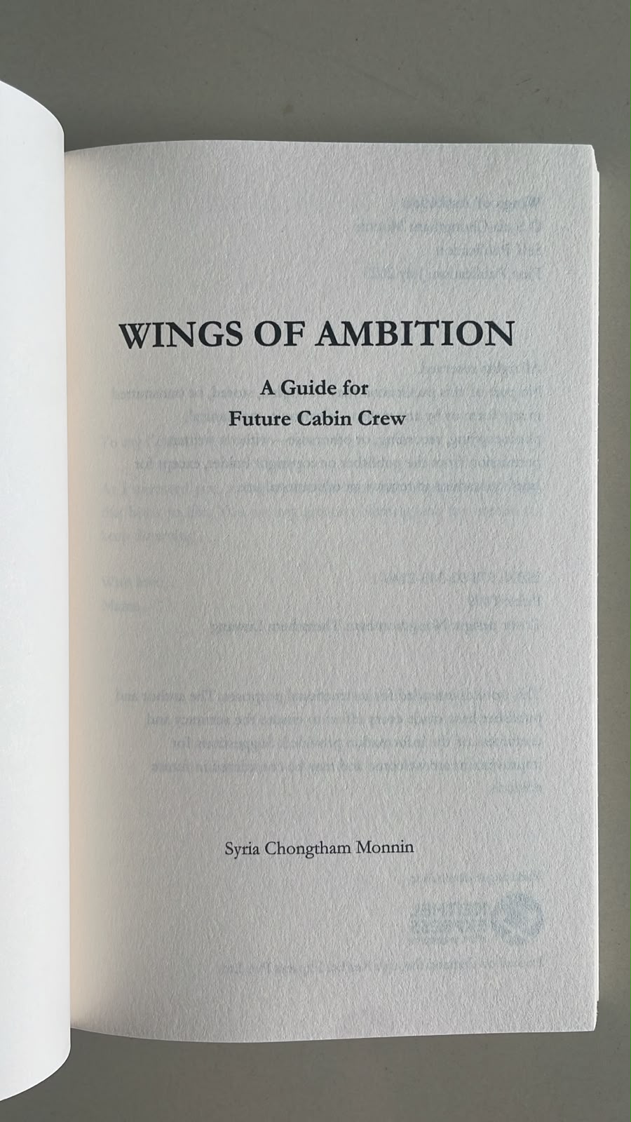 Wings of Ambition: A Guide for Future Cabin Crew by Syria Chongtham Monnin