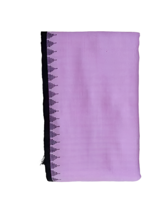 Oneply Fanek (light purple, black border) - Traditional Manipuri Fanek