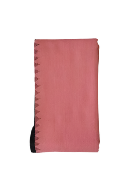 Oneply Fanek (peach, black border) - Traditional Manipuri Fanek