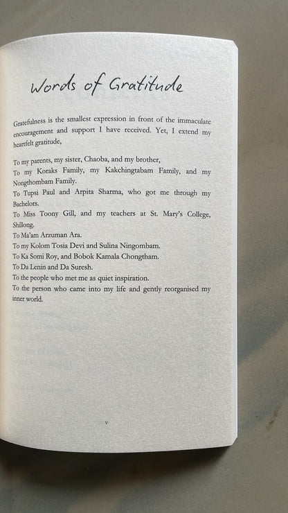 Oranges of Blue by Archita Nongthombam contents continued