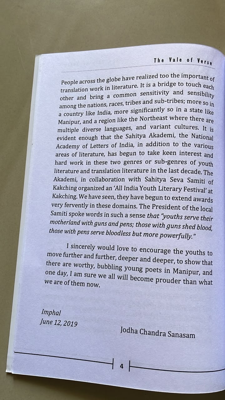 The Vale of Verse by Wangthoi Khuman | Manipuri Poetry in English