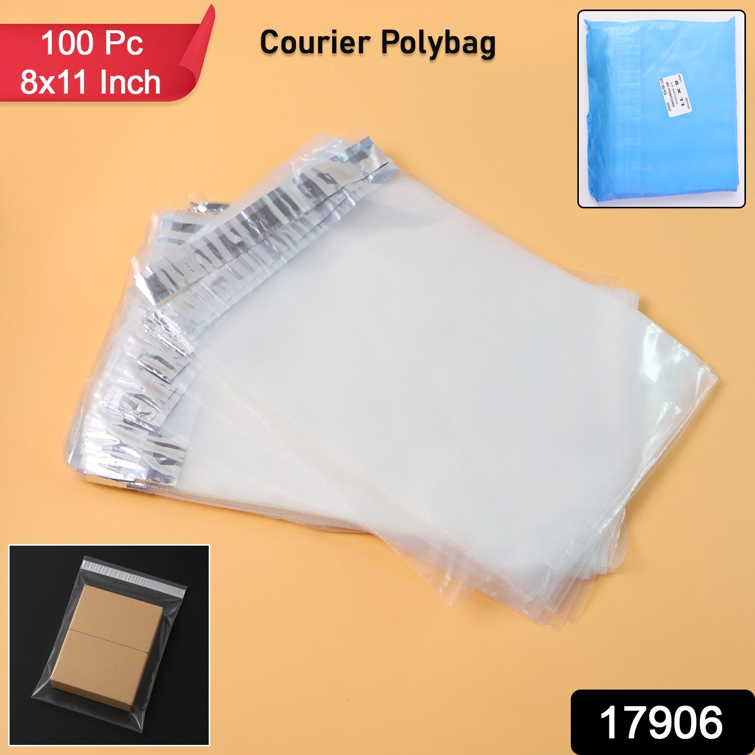 Self-adhesive Courier Polybags (8x11 Inch  100 Pc)