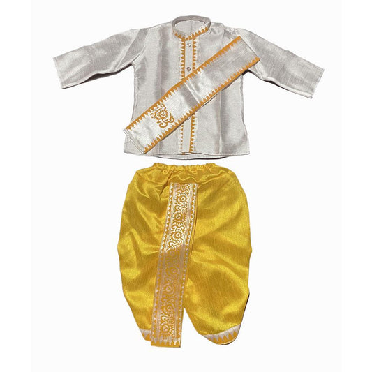 Readymade Pumyat, Pheijom, Lengyan White & Yellow Suit for Kids - Pabung Store