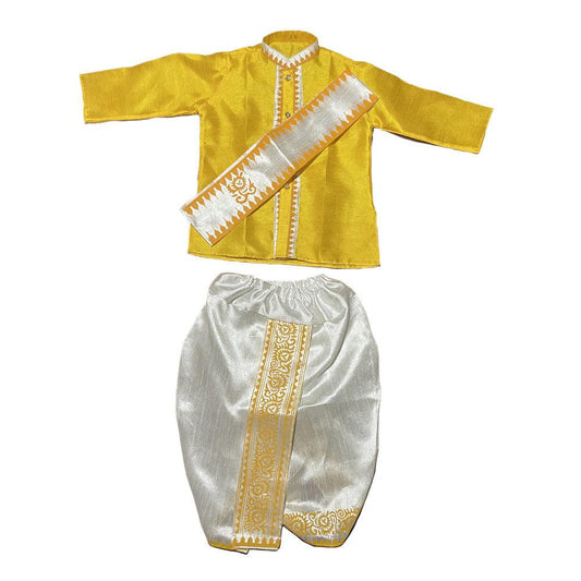 Readymade Pumyat, Pheijom, Lengyan Yellow & White Suit for Kids - Pabung Store