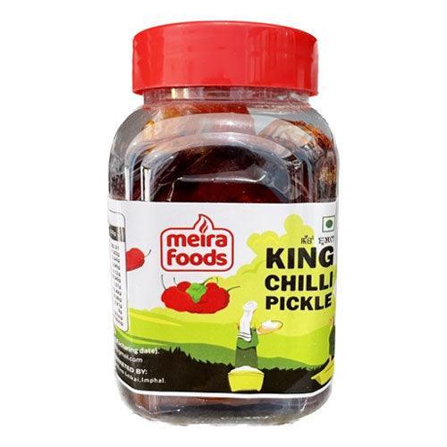 250g jar of Meira Foods' King Chilli Pickle made with Bhut Jolokia aka Umorok