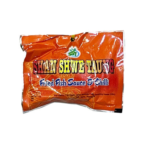 Shan Shwe Taung Fried Fish Sauce & Chilli – 30 Small Packets (6 Bundles × 5 Each)
