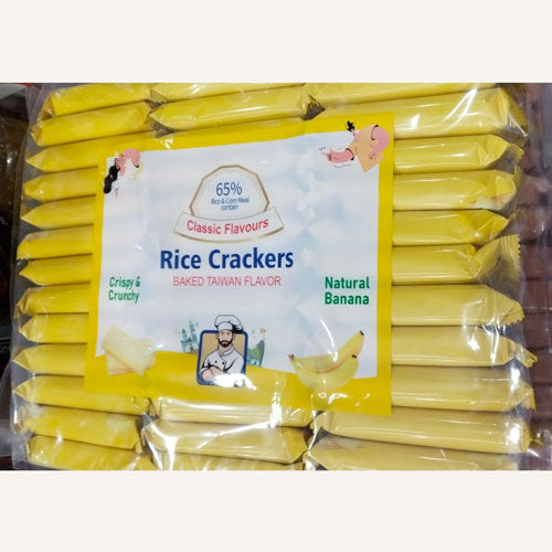 Natural Banana Flavour - Rice Crackers | Baked Crispy Snack