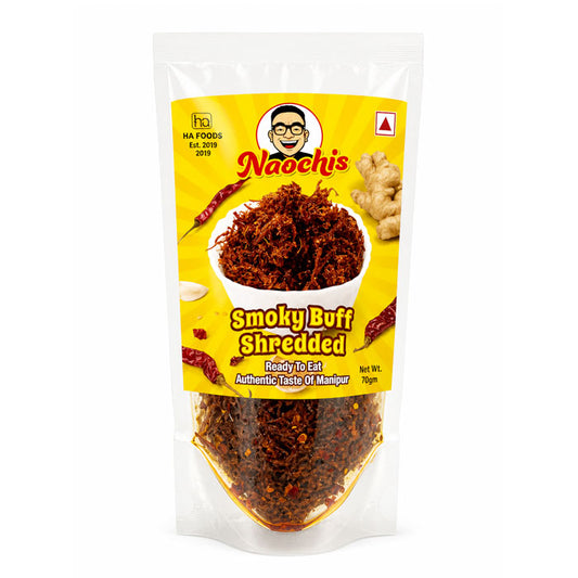 Smoky buff shredded – ready to eat smoked buffalo meat spicy Manipuri san singju