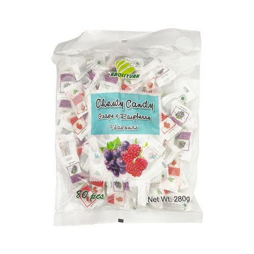 Grape & Raspberry Flavour Chewy Candy - 80 pcs (280g) | Haoliyuan