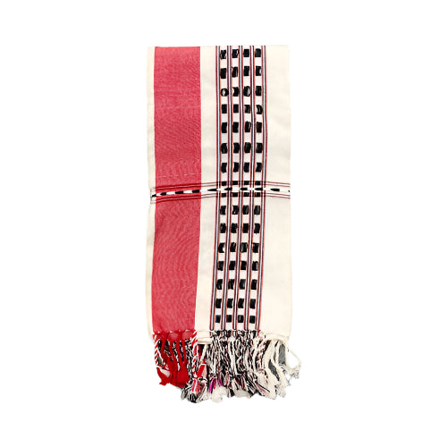 Leirum Phi Lengyan – Traditional Manipuri Handwoven Loincloth with Red, Black & White Patterns