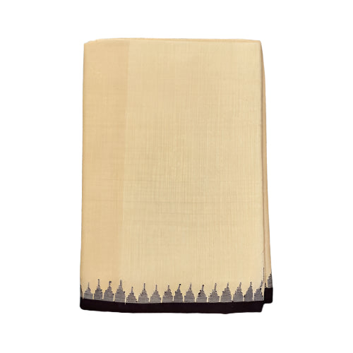 Cream Linen Fanek – Handwoven Manipuri Wrap-Around Skirt in Elegant Cream Color