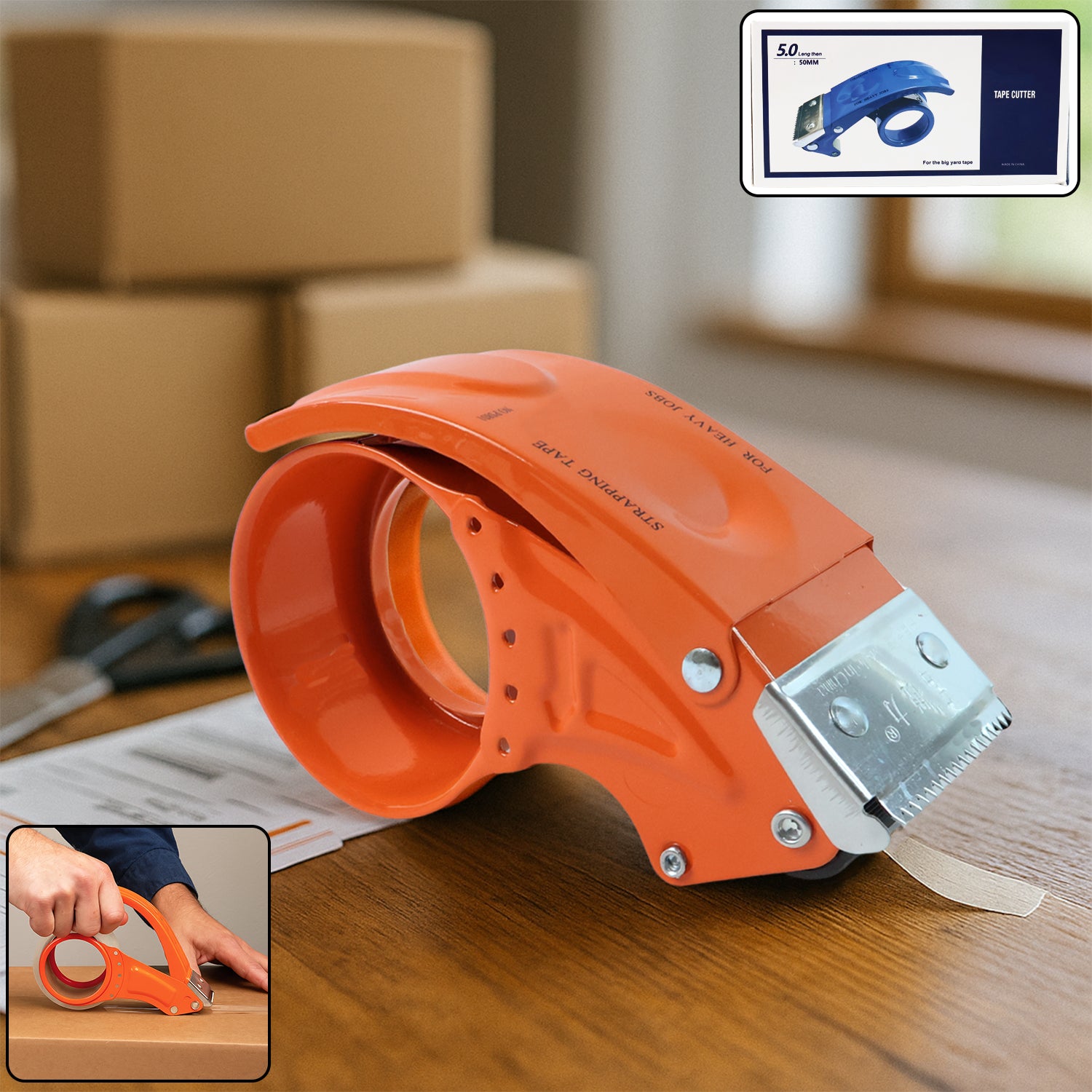Heavy-duty Packing Tape Dispenser - (50 Mm  1 Pc)