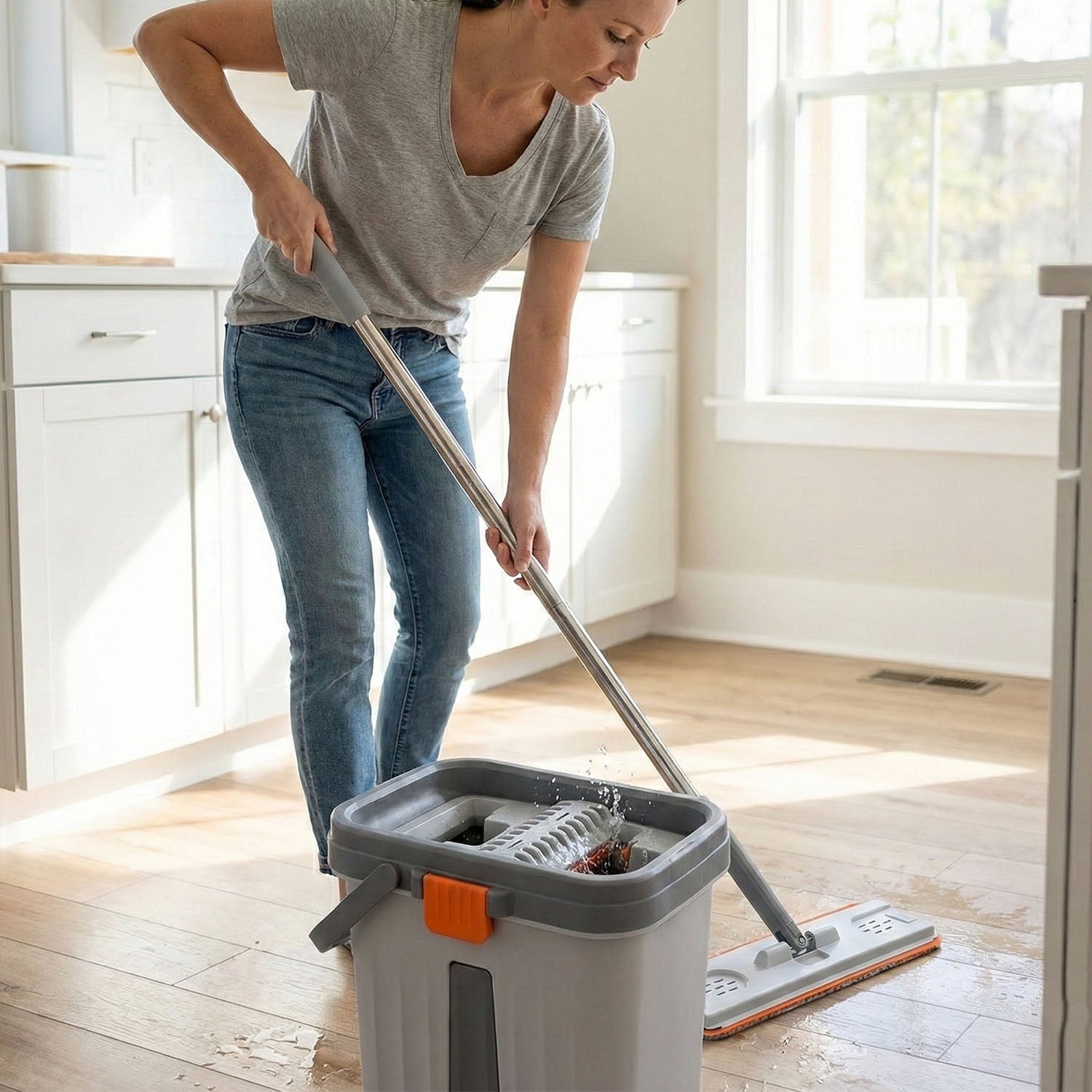 Small Size Multipurpose Flat Mop Cleaning Bucket Set