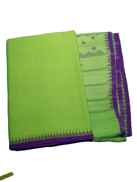 Khurkhul Muga Suite (parrot colour, blue border) - Fanek & Innaphi Set