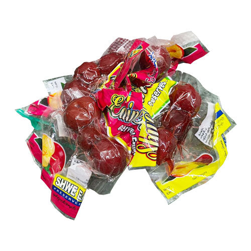 Plum (Heikha) Preserved Fruits – 30 Small Packets (6 Bundles × 5 Each) | Shwe Sweet & Tangy Fruit Snack