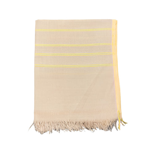 Polyester Innaphi (Cream) – Handwoven Traditional Manipuri Shawl