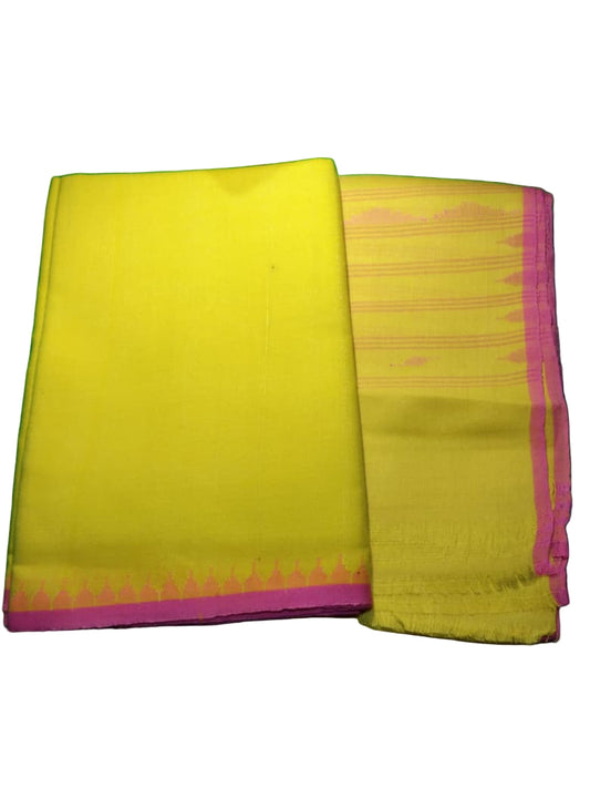 Khurkhul Muga Suite (yellow, light pink border) - Fanek & Innaphi Set