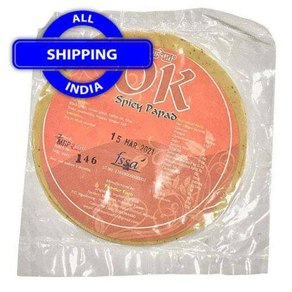OK Spicy Papad - 7 pieces per packet (pack of 12) - Pabung