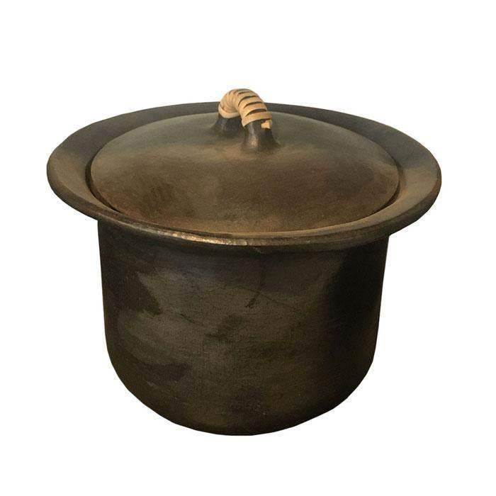 Nungbi Chaphu (Straight Black Pottery Cooking Pot) - 3 Ltr - Pabung
