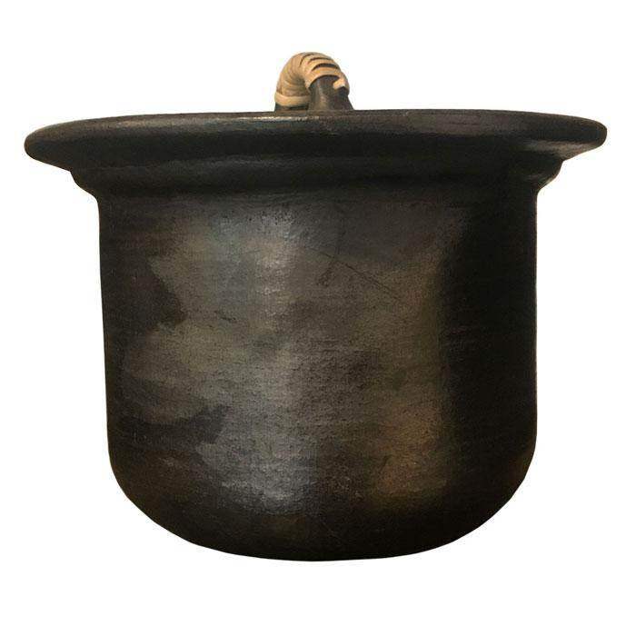 Nungbi Chaphu (Straight Black Pottery Cooking Pot) - 3 Ltr - Pabung
